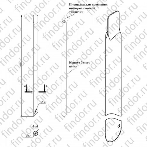 Столбик кабельный типовой СКТ-1600 (СКТ-1.6)